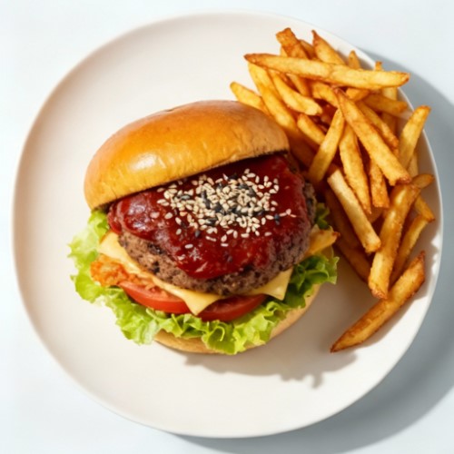 Sweet Chilli Dipped Burger Meal 